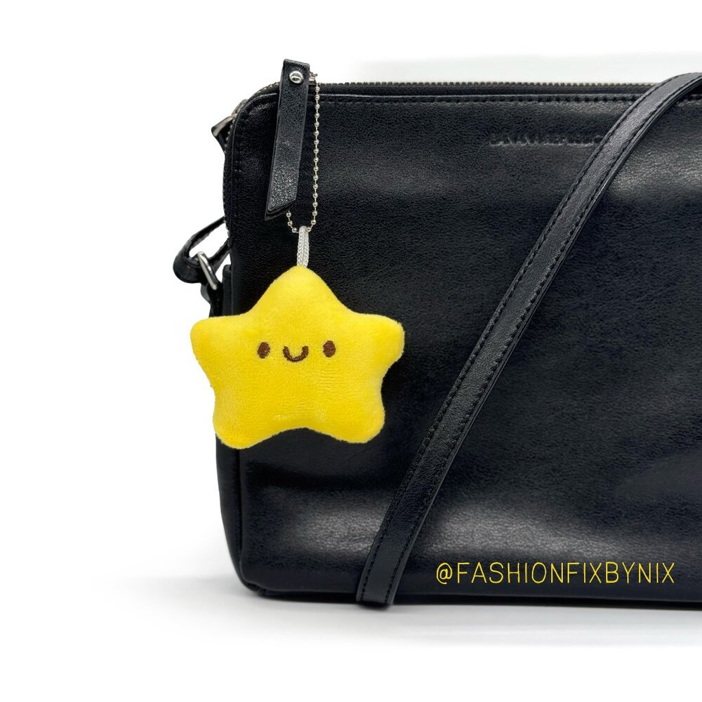 ⭐ NEW Smiley Star Plush Bag Charm/ Zipper Pull/ Keychain/ Tree Topper ⭐ - Picture 1 of 5